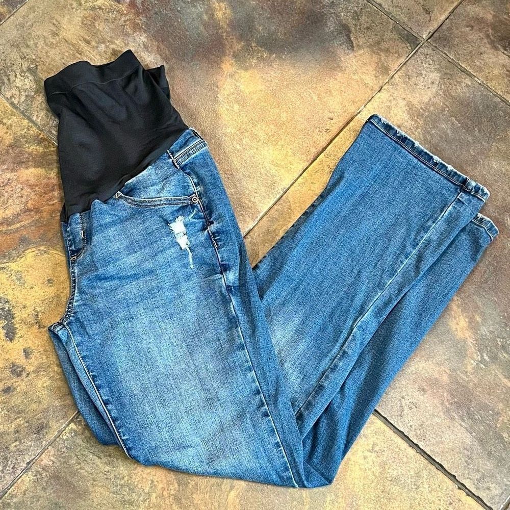 Sonoma Women’s Maternity Distressed Bootcut Denim Jeans 10-Mat